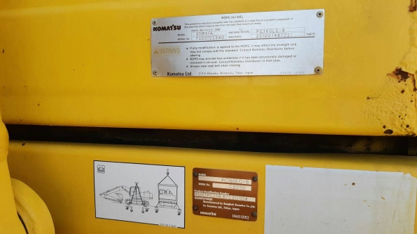 มี VDO ให้ชม. KOMATSU PC160-8 ไมล์ 10624 ชม.เอกสารชุดจดทะเบียน ราคา 1450000