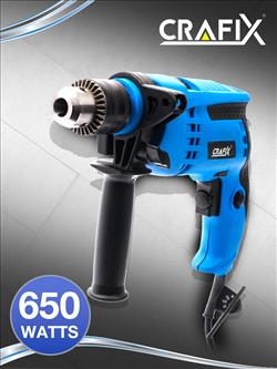 CRAFIX สว่านไฟฟ้า ขนาด 650 W. ใช้งานได้ดี เจาะไม้ เจาะเหล็ก เจาะโลหะ เจาะปูนได้