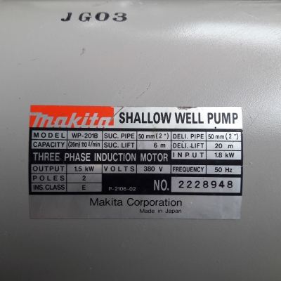 ขาย !! ปั้มน้ำหอยโข่ง.มากีต้า.ขนาด2แรง380v.ท่อ2"(เป็นของใหม่เก่าเก็บ) ขาย !! ปั้มน้ำหอยโข่ง.มากีต้า.ขนาด2แรง380v.ท่อ2"(เป็นของใหม่เก่าเก็บ)