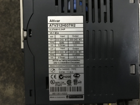 ขายอินเวอร์เตอร์ ปรับรอบมอเตอร์ Schneider 0.5HP. 220V made in Japan สภาพสวยตัดตู้ พร้อมใช้งาน ราคา 1,200 บาท ขายอินเวอร์เตอร์ ปรับรอบมอเตอร์ Schneider 0.5HP. 220V made in Japan สภาพสวยตัดตู้ พร้อมใช้งาน ราคา 1,200 บาท