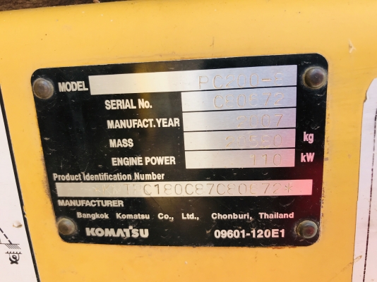 ขาย KOMATSU PC200-8 ปี2007 ไมล์ 13,1370ชม. เอกสารเล่มทะเบียน ขาย KOMATSU PC200-8 ปี2007 ไมล์ 13,1370ชม. เอกสารเล่มทะเบียน