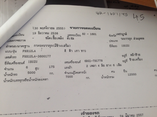 ขายด่วน 6 ล้อ ISUZU FRR 175 แรง ปี38 สภาพพร้อมใช้
