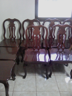 ชุดโต๊ะ+เก้าอี้ไม้มะค่า(เก้าอี้9ตัว)