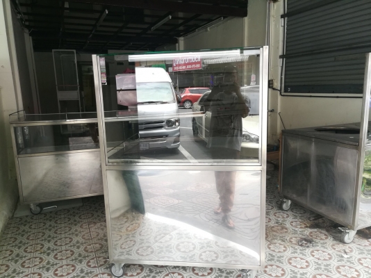 ขาย!!! เคาร์เตอร์สแตนเลสพร้อมกระจก ราคาถูก ขายเพราะเลิกกิจการแล้ว