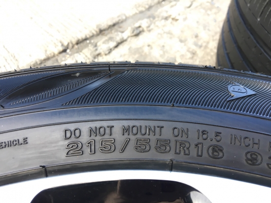 ล้อแม็ก Honda Civic FC ขอบ16 พร้อมยาง Dunlop 215-55-16 ปี 17 สภาพดี ดอกยางเต็ม