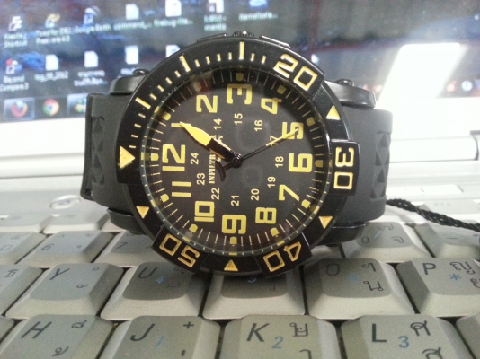 ขายนาฬิกาแฟชั่นสุดเท่ห์ยี่ห้อ INFANTRY สีดำ เหลือง