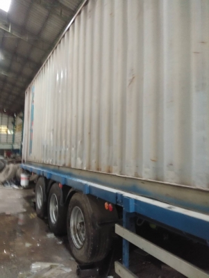 ขาย!!!!  หางเทเลอร์ สามเพลาพร้อมตู้ ไฮคิว 45ฟุต  มีลิฟฟยกของ ท้าย  ไม่มี ทะเบียน สภาพดี