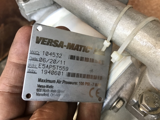 ขายปั๊มไดอะแฟรม Versa-Matic USA ขนาด 6หุน สภาพสวยดูดแรง พร้อมใช้งาน มี 6ตัว ราคาตัวละ 3,600 บาท ขายปั๊มไดอะแฟรม Versa-Matic USA ขนาด 6หุน สภาพสวยดูดแรง พร้อมใช้งาน มี 6ตัว ราคาตัวละ 3,600 บาท