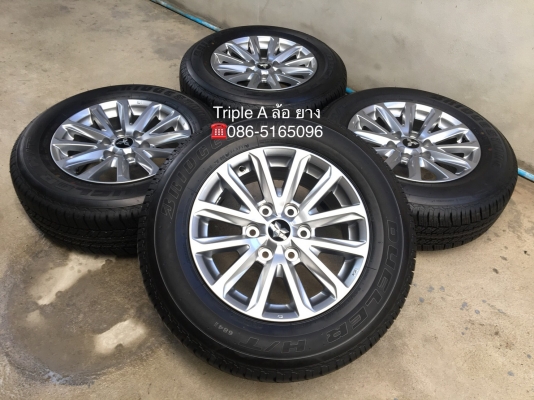 ล้อแม็กป้ายแดง Mitsu New Triton Plus 6รู139 ขอบ17 พร้อมยางใหม่ป้ายแดง 245-65-17 Bridgestone ปี 18  แม็กสวยกริ๊บ  ตุ่มอลัง เส้นสีจัด