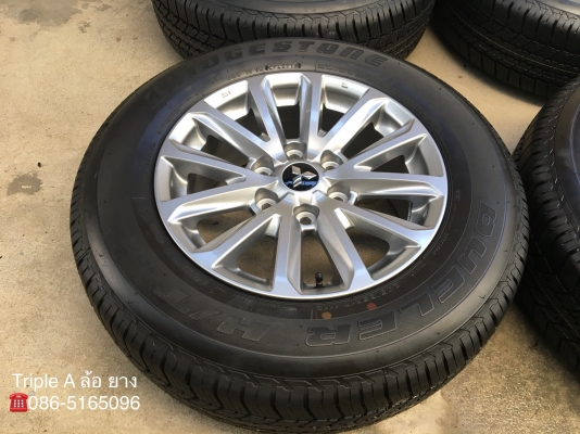 ล้อแม็กป้ายแดง Mitsu New Triton Plus 6รู139 ขอบ17 พร้อมยางใหม่ป้ายแดง 245-65-17 Bridgestone ปี 18  แม็กสวยกริ๊บ  ตุ่มอลัง เส้นสีจัด
