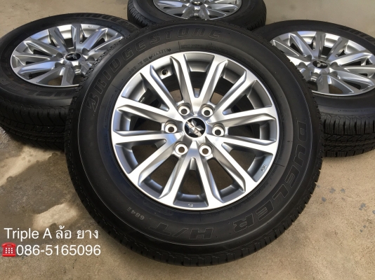 ล้อแม็กป้ายแดง Mitsu New Triton Plus 6รู139 ขอบ17 พร้อมยางใหม่ป้ายแดง 245-65-17 Bridgestone ปี 18  แม็กสวยกริ๊บ  ตุ่มอลัง เส้นสีจัด
