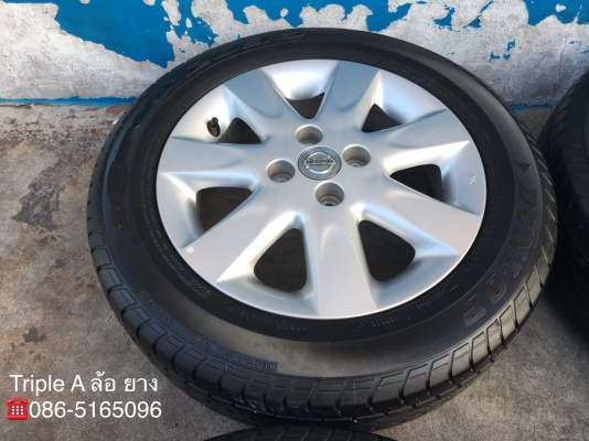 ล้อแม็ก Nissan March ขอบ 15 พร้อมยาง 185-60-15 Dunlop ปี 17 สภาพสวย ดอกยางหนาปึก