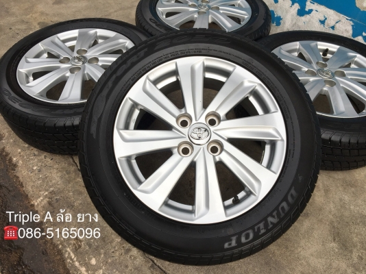 ล้อแม็ก Toyota Vios Yaris 8 ก้าน ขอบ 15 พร้อมยาง 185-60-15 Dunlop ปี 17  แม็กสวย สภาพดี ดอกยางหนา