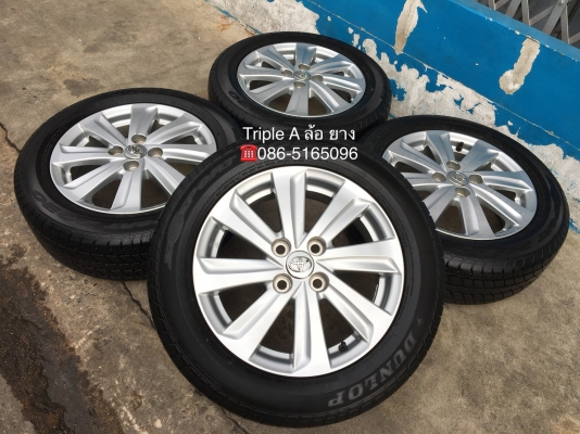 ล้อแม็ก Toyota Vios Yaris 8 ก้าน ขอบ 15 พร้อมยาง 185-60-15 Dunlop ปี 17  แม็กสวย สภาพดี ดอกยางหนา