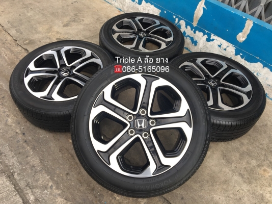 ล้อแม็ก Honda HR-V ตัวท๊อป 5รู114 ขอบ 17 พร้อมยาง 215-55-17 Yokohama ปี 17 สภาพสวย ดอกยางหนาปึก