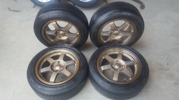 ขายล้อใหม่TE37 ขอบ15 4รู100 ยาง\%195/55/15 ปี16  4 ล้อ