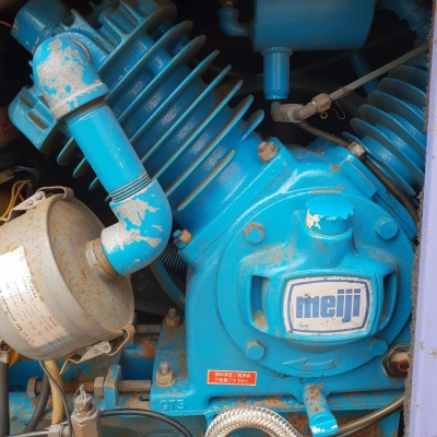 ปั้มลมเก่าญี่ปุ่น ปั้มลม meiji เครื่องยนต์ดีเซล YANMAR NFA70