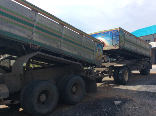 ขายสิบล้อพ่วงแม่ลูกดั้มISUZU FXZ23NZ 270แรงยูโรทูติดก๊าซNgv9ถังปี49