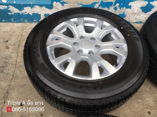 ล้อแม็กป้ายแดง Ford Ranger Wildtrak Limited 2018 รุ่นใหม่ล่าสุด ขอบ 18 พร้อมยางป้ายแดง 265-60-18 Bridgestone ปี 18 แม็กสวยกริ๊บ ตุ่มเด้ง เส้นสีชัด