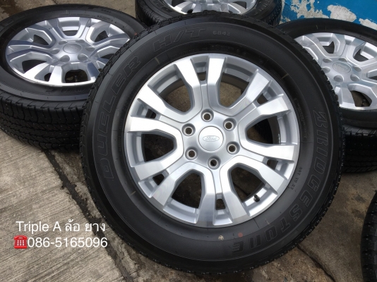 ล้อแม็กป้ายแดง Ford Ranger Wildtrak Limited 2018 รุ่นใหม่ล่าสุด ขอบ 18 พร้อมยางป้ายแดง 265-60-18 Bridgestone ปี 18 แม็กสวยกริ๊บ ตุ่มเด้ง เส้นสีชัด