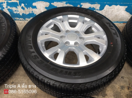 ล้อแม็กป้ายแดง Ford Ranger Wildtrak Limited 2018 รุ่นใหม่ล่าสุด ขอบ 18 พร้อมยางป้ายแดง 265-60-18 Bridgestone ปี 18 แม็กสวยกริ๊บ ตุ่มเด้ง เส้นสีชัด