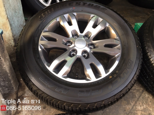 ล้อแม็กป้ายแดง Ford Everest ขอบ 18 พร้อมยางป้ายแดง 265-60-18 Bridgestone ปี 18 แม็กสวยกริ๊บ ตุ่มเด้ง เส้นสีชัด