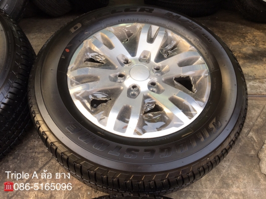 ล้อแม็กป้ายแดง Ford Everest ขอบ 18 พร้อมยางป้ายแดง 265-60-18 Bridgestone ปี 18 แม็กสวยกริ๊บ ตุ่มเด้ง เส้นสีชัด