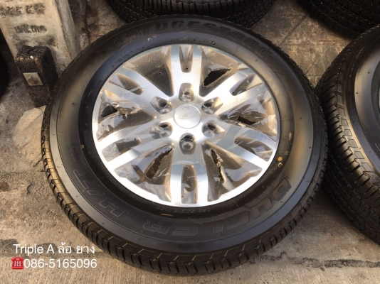 ล้อแม็กป้ายแดง Ford Everest ขอบ 18 พร้อมยางป้ายแดง 265-60-18 Bridgestone ปี 18 แม็กสวยกริ๊บ ตุ่มเด้ง เส้นสีชัด