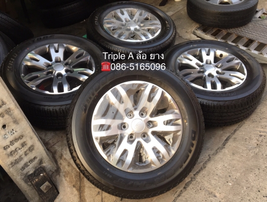ล้อแม็กป้ายแดง Ford Everest ขอบ 18 พร้อมยางป้ายแดง 265-60-18 Bridgestone ปี 18 แม็กสวยกริ๊บ ตุ่มเด้ง เส้นสีชัด