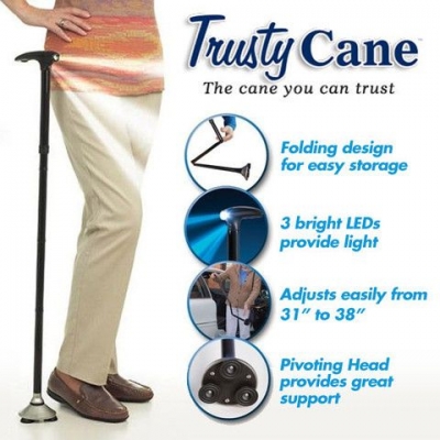 ไม้เท้าช่วยเดิน ไม้ช่วยพยุงเดิน พับได้ Trusty Cane Magic Cane