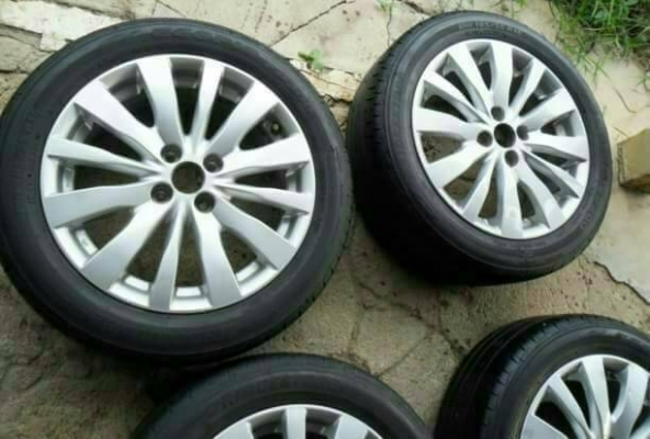 แม็ก16 เอนไกแท้ 4รู100 รัดยาง บริดสโตน185-55-16 ดอกหนา