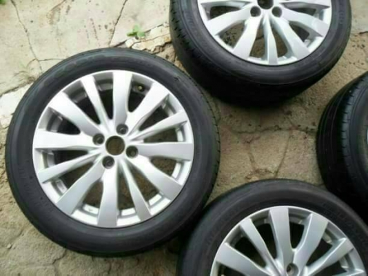 แม็ก16 เอนไกแท้ 4รู100 รัดยาง บริดสโตน185-55-16 ดอกหนา