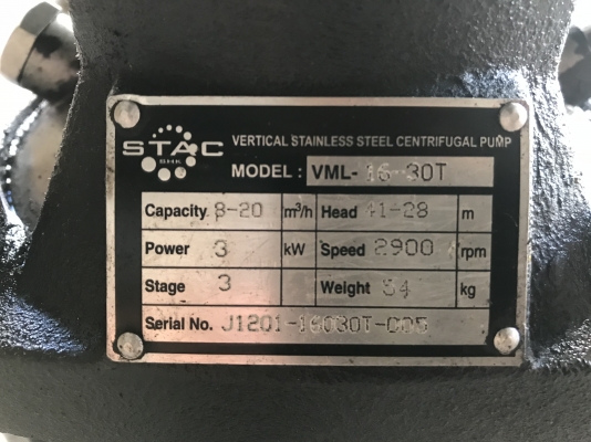ขายปั๊มน้ำแรงดันสูงแบบตั้ง Stac 4HP. 380V made in Italy ขนาด 2นิ้ว สภาพสวยเดิมๆ หมุนนิ่ม พร้อมใช้งาน ขายปั๊มน้ำแรงดันสูงแบบตั้ง Stac 4HP. 380V made in Italy ขนาด 2นิ้ว สภาพสวยเดิมๆ หมุนนิ่ม พร้อมใช้งาน