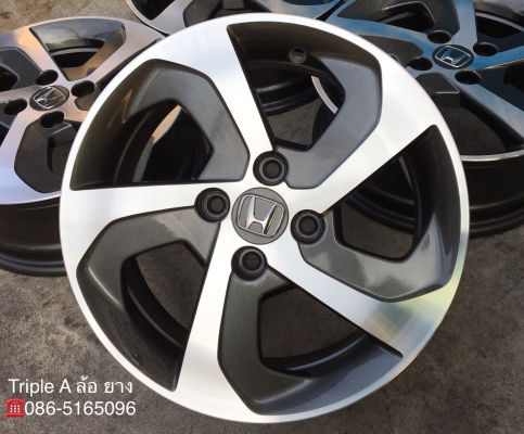 ล้อแม็ก Honda City 4รู100 ลายใบพัด ขอบ15 สีเทาปัดหน้าเงา แม็กสวย สภาพดี