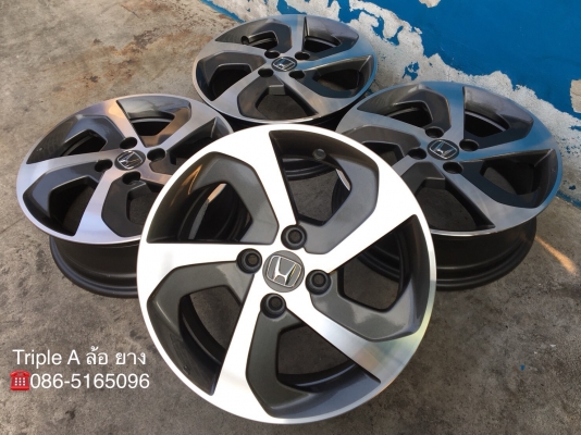 ล้อแม็ก Honda City 4รู100 ลายใบพัด ขอบ15 สีเทาปัดหน้าเงา แม็กสวย สภาพดี