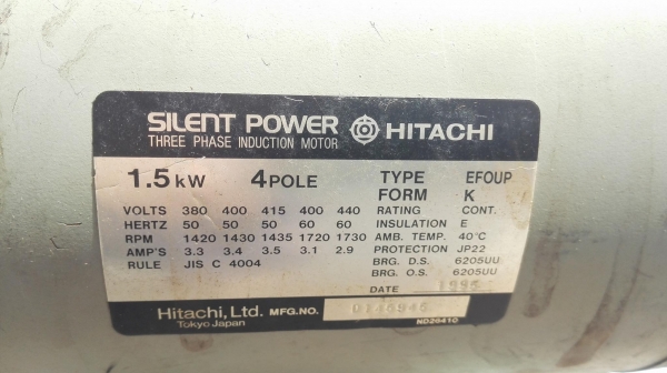 เลื่อยผ่าไม้ญี่ปุ่น HITACHI BANDSAW JAPAN มอเตอร์ 2 HP 380V Max Cut : 315 mm(12&rdquo;)/ Blade Size 