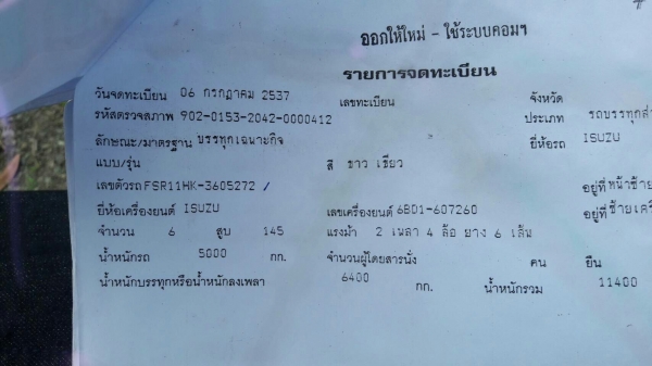 รถอีซูซุ 6 ล้อ FSR 145 แรงม้า. ปี 37. , ( มี ขาย 5 คัน. ) , ( รถบรรทุก น้ำโค้ก. ) สนใจติดต่อ 081 - 6