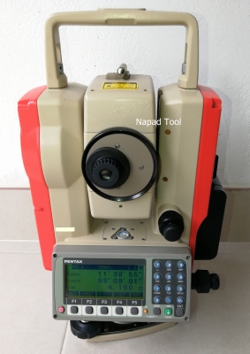 สินค้ามือสอง  ขายกล้องสำรวจ Total Station PENTAX R326EX เลเซอร์นำเป้า เก็บความจำในเครื่อง 12,000 points Accuracy 6&rdquo; ความละเอียดหน้าจออ่าน 1&rdquo;   พร้อม calibrated อุปกรณ์ตามรูป