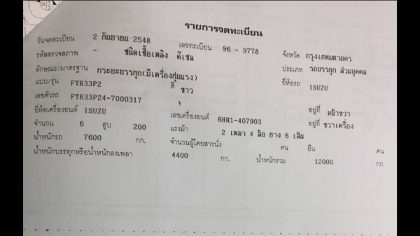 ขาย6ล้อISUZU 200แรงปี48 ติดเครนTADANO 5ตัน