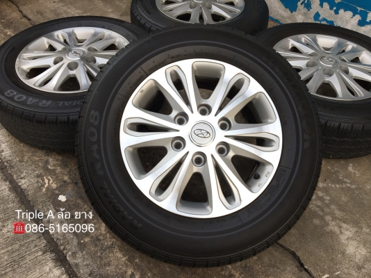 ล้อแม็ก ฮุนได H1 ขอบ 16 พร้อมยาง 215-70-16 Hankook ปลายปี 12 แม็กเดิม สภาพดี
