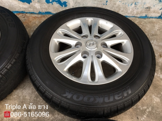 ล้อแม็ก ฮุนได H1 ขอบ 16 พร้อมยาง 215-70-16 Hankook ปลายปี 12 แม็กเดิม สภาพดี