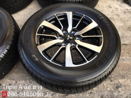 แม็กป้ายแดง Mitsu All New Pajero Sport ตัวท๊อป ขอบ 18 พร้อมยางป้ายแดง 265-60-18 Bridgestone ตุ่มอลัง มีเส้นสี