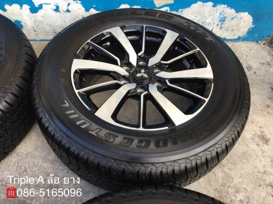 แม็กป้ายแดง Mitsu All New Pajero Sport ตัวท๊อป ขอบ 18 พร้อมยางป้ายแดง 265-60-18 Bridgestone ตุ่มอลัง มีเส้นสี