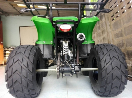 ATV MINI BEAR 125cc.เครื่องเบนซิน 4จังหวะ  -สตาร์ทมือ 3เกียร์เดินหน้า 1เกียร์ถอยหลัง มีไฟบอกตำแหน่งเกียร์(เกียร์1,2,3,N,R) -ไฟหน้า ไฟท้าย ไฟเลี้ยวLED และแตร ทุกอย่างติดครบ -คันเร่งมือบิด -ดิสเบรคหน้า-หลัง  -ล้อขอบ 8 นิ้ว ดอกยางเต็มทั้ง 4 เส้น -เครื่องยนต์