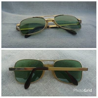 แว่นตาอเมริกันเก่าเก็บ ยุค &#039;70s &#039;กรอบทอง KGP สีน้ำผึ้ง&#039; อะร้าอร่าม ! หายาก ! โมเดล &#