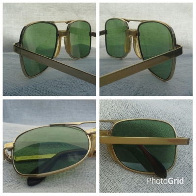 แว่นตาอเมริกันเก่าเก็บ ยุค &#039;70s &#039;กรอบทอง KGP สีน้ำผึ้ง&#039; อะร้าอร่าม ! หายาก ! โมเดล &#