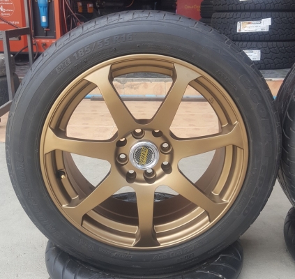 ล้อมือ2 AVS-7 ขอบ16 4รู100-114  พร้อมยางปี15   4 ล้อ