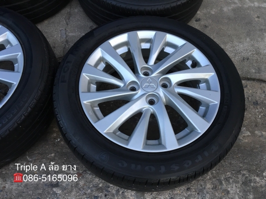 ล้อแม็ก Mitsu Attrage ขอบ 15 พร้อมยาง 185-55-15 ปี 15 สภาพดี