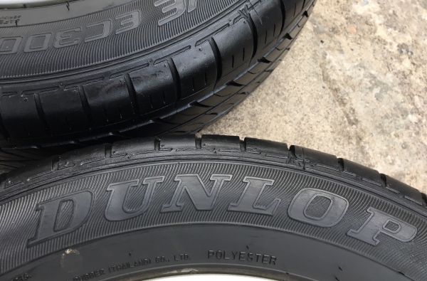 ล้อแม็ก Mitsu Mirage ขอบ 14 พร้อมยาง 165-65-14 Dunlop ปลายปี 12