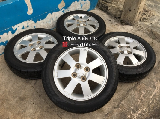 ล้อแม็ก Mitsu Mirage ขอบ 14 พร้อมยาง 165-65-14 Dunlop ปลายปี 12